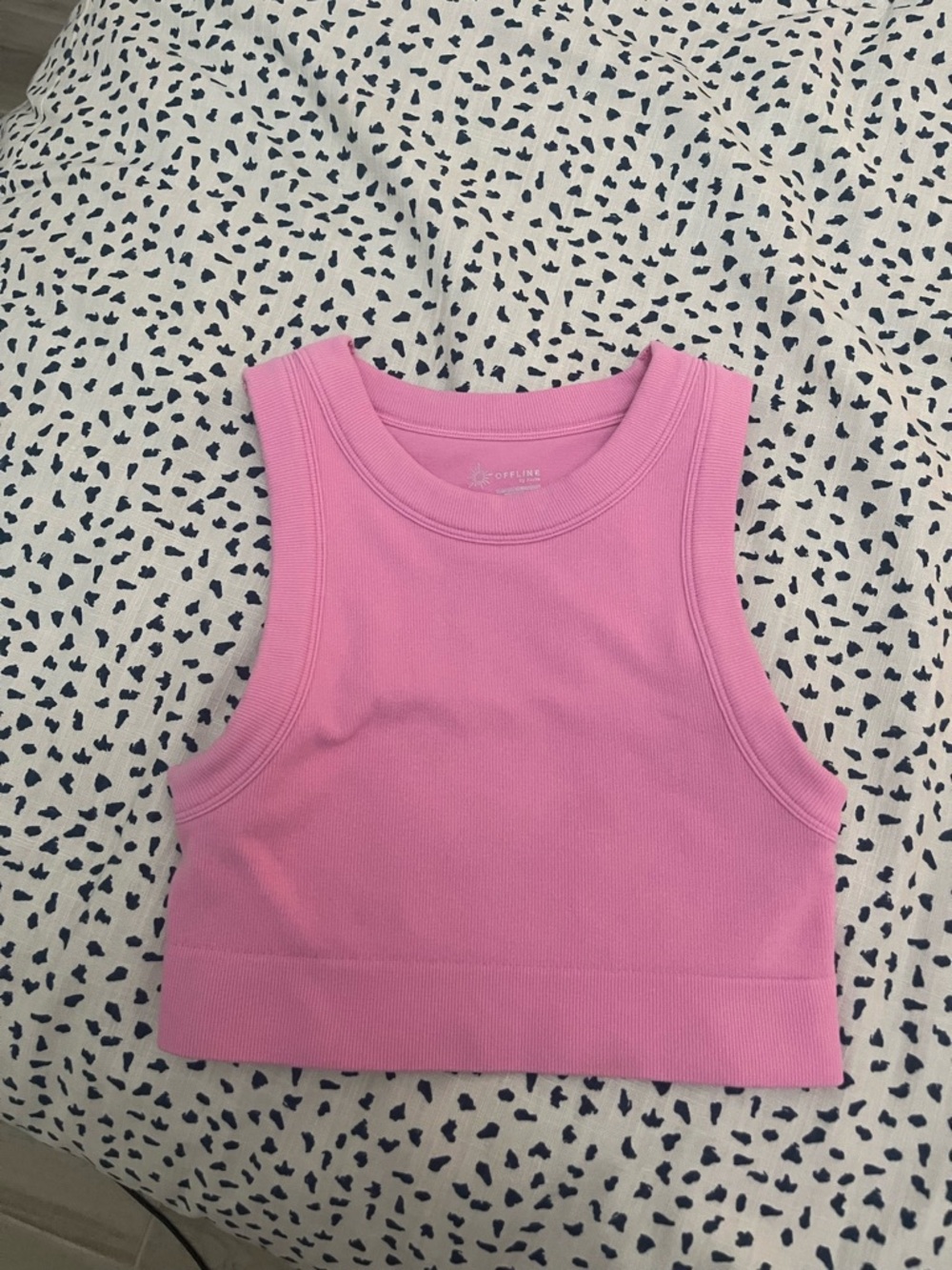 Aerie Sleeveless Ribbed Crop Tank Top - Pink